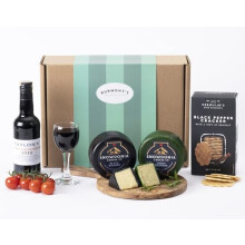 Snowdonia Cheese & Port Hamper - Taylor's 2017 Vintage Port & Cartwright & Butler Wafers - Snowdonia Black Bomber Extra Mature Cheddar & Green Thunder