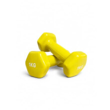 Cast Iron Vinyl Coated Dumbbells Pair Set 1kg Neoprene Hand Weights FLG Lifting Dumbbell Training Kit Set Home Gym Strength Core Fitness, Hexagon