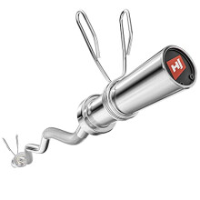 Hop-Sport Olympic Barbell EZ curl 120 cm / 50 mm – Chrome-Plated Steel Bar with Rotating Sleeves and Spring Collars – 320 kg Load Capacity