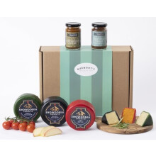 Snowdonia Cheese Company Gift Hamper Containing Three, 200g Truckles - Little Black Bomber, Red Devil & Green Thunder. Also Includes Two Chutneys -