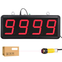 Digital LED Counter 4in Digits Display Counter People Visitor Counter Count Up to 9999 with Remote Control 110-240V (Infrared Sensor, Accumulate