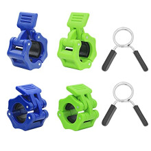 Geluode 4 Pcs 1 Inch Barbell Clip with 2 Pcs Barbell Spring Clip, Quick Release Barbell Clamps Collar Dumbbell Lock Clamps for Fitness Strength