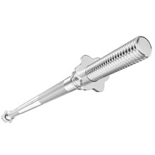 Hop-Sport Barbell Bar 120 cm – 25 mm, Solid Chrome Steel, Incl. 2 Star Collars, Ideal for Bench Press, Deadlifts, Hip Thrusts, Max Load Capacity 100
