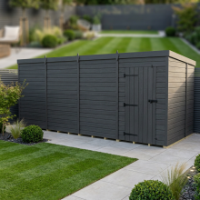 17x7 Pent Composite Shed Tanalised (Single Door, No Windows)
