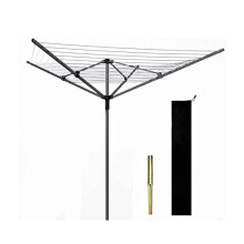 Optimal Products ROTARY AIRER 4 ARM OUTDOOR CLOTHES GARDEN WASHING LINE DRYER WITH METAL SPIKE & COVER UK (40M)