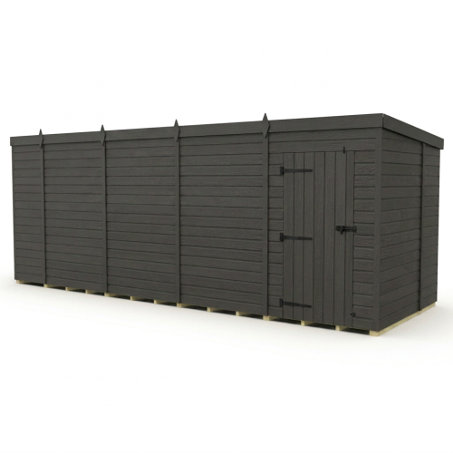 17x7 Pent Composite Shed Tanalised (Single Door, No Windows) 1