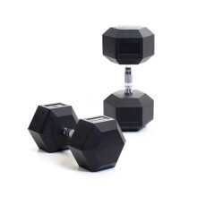 BODYPOWER 32.5Kg Rubber Hex Dumbbells (x2)