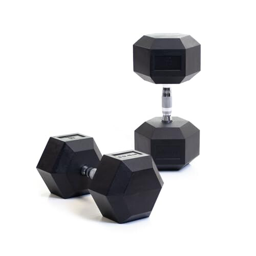 BODYPOWER 32.5Kg Rubber Hex Dumbbells (x2)