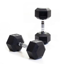 BODYPOWER 12.5Kg Rubber Hex Dumbbells (x2)