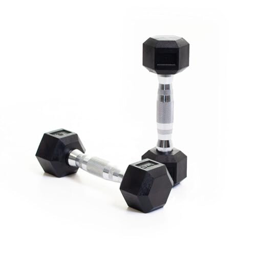 BODYPOWER 2Kg Rubber Hex Dumbbells (x2)