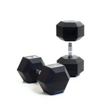 BODYPOWER 35Kg Rubber Hex Dumbbells (x2)