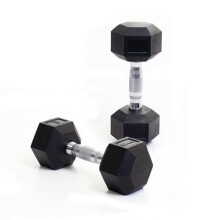 BODYPOWER 8Kg Rubber Hex Dumbbells (x2)