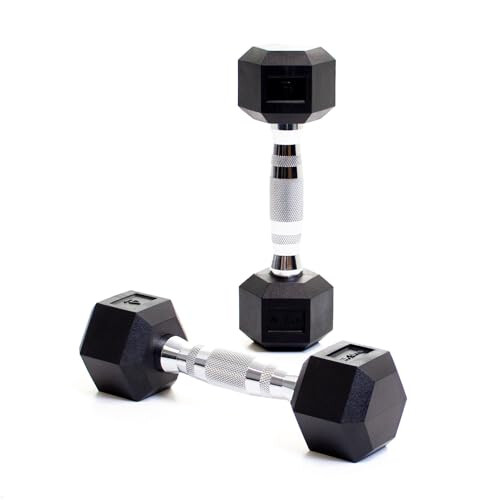 BODYPOWER 2.5Kg Rubber Hex Dumbbells (x2)
