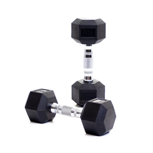 BODYPOWER 6Kg Rubber Hex Dumbbells (x2)