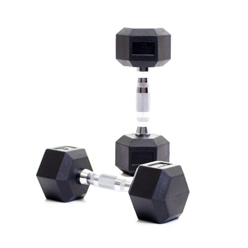 BODYPOWER 4Kg Rubber Hex Dumbbells (x2)