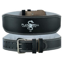 Pro Weight Training Range : Leather 4" Weight Lifting Belt (Medium)