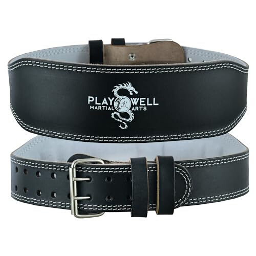 Pro Weight Training Range : Leather 4" Weight Lifting Belt (Medium)