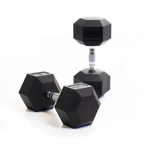 BODYPOWER 20Kg Rubber Hex Dumbbells (x2)