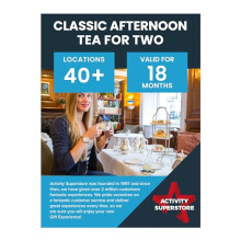 Activity Superstore Classic Afternoon Tea for Two,18-month Validity, Available at 40+ UK Locations, Afternoon Tea, Experience Days, Couples Gifts