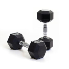 BODYPOWER 9Kg Rubber Hex Dumbbells (x2)