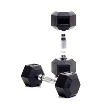 BODYPOWER 5Kg Rubber Hex Dumbbells (x2)