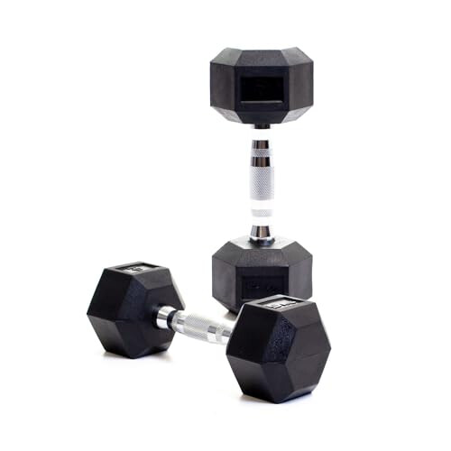 BODYPOWER 5Kg Rubber Hex Dumbbells (x2)
