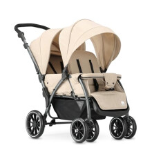 Deryan Elena Duo Tandem Double Pushchair - Baby & Toddler Tandem Pushchair with Raincover, Suitable from Birth to Approx. 3 Years (30kg), Compact &