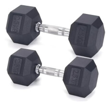 2.5kg / 5.5lbs Hex Dumbbells – Pair Rubber Encased Hand Weights | Ergonomic Knurled Grip & Anti-Roll Hex Design | Free Weights for Home Gym &