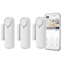 Nivian WiFi Smart Door Alarm, Magnetic Door Sensor, Wireless with Mobile App, Real Time Notifications, Manual Button, Siren 100dB (Pack 3)