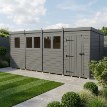 17x7 Pent Composite Shed Tanalised (Single Door, With Windows)