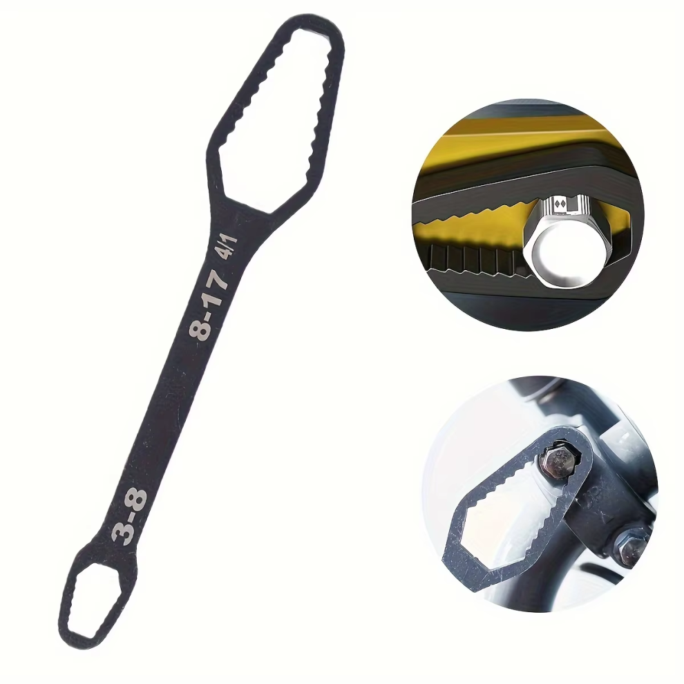 1Pc Universal Double Ended Wrench, Self-Tightening 3-17Mm Screw Nuts Repair Wrench, Double-Headed Ratchet Spanner, Adjustable 173523883976