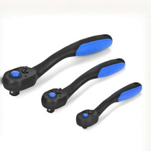 1/4 Inch Ratchet 1pc, Ratchet Handle with Teardrop Head,Reversible Design, Quick-Release Ratchet with Comfort Grip