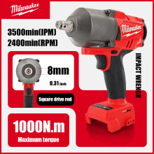 Milwaukee M18 High Torque 1300N.m 2000RPM Brushless Cordless 1/2" Impact Wrench with XC6.0 Battery - 1300 Newton Meters Power