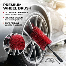 45cm Multifunction Car Wheel Wash Brush Soft Non-Scratch Tire Cleaning Rim Brush Auto Care Detailing Washing Tool