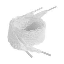 1 Pair Lace Shoelaces for Women and Girls 3CM Wide Flat-White
