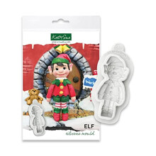 Katy Sue Elf Silicone Mould for Christmas Cake Decorating & Crafting. Makes an Elf Figure 82 Tall x 40 Wide in Millimetres for Fondant, Sugar Paste,