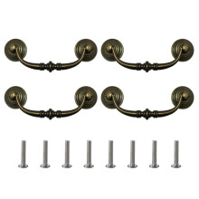 4Pieces Vintage Bronze Drawer Handles Hole Center Antique Styles