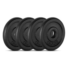 MuscleSquad Cast Iron Weight Plates 1.25kg, 2.5kg, 5kg,10kg (Choice of Sizes) for 1" Dumbbell Bar - 1.25kg x 4