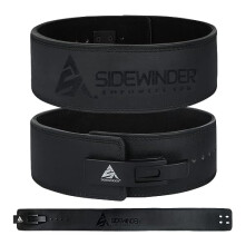 SideWinder Powerlifting Belt Leather for Weight Lifting with Adjustable Lever Buckle, Gym Training Workout Belt 10mm thickness 4 inches Lumbar Back