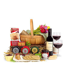 Gourmet Cheese & Red Wine Hamper – Luxury Food Gift Basket for Wine & Cheese Lovers