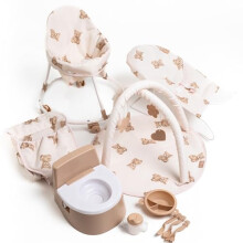 Roma 10-in-1 Baby Doll Accessories Mega Set – Doll Carrier, Baby Walker, Bouncer, Play Gym & Potty Training Toys for 26-45cm Dolls & Teddies –
