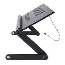 Folding Laptop Desk Table Bed Adjustable Portable Stand Tray Furniture With Fan