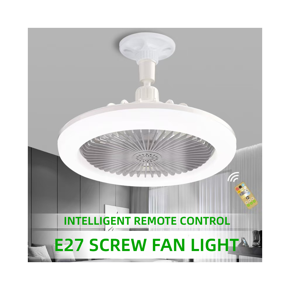 Rotatable 3In1 Ceiling Fan With Remote Control Lighting Lamp E27 Converter Base Lighting Base Bedroom Living Room Miflame 328583765506