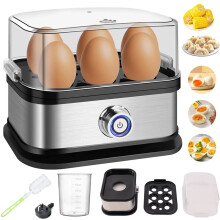 Electric Egg Boiler Stainless Steel Egg Cooker Poacher Streamer Fits Eggs