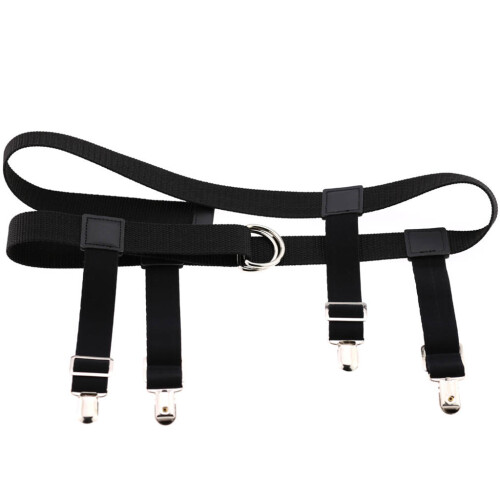 Elastischer Nylon-Taillengürtel für Herren und Damen mit-Schwarz