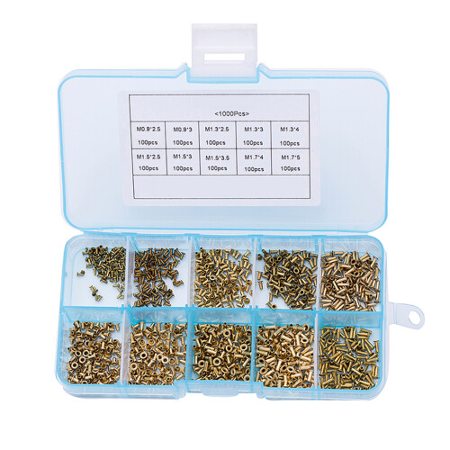 Kit de clous PCB Double face, 1000 pièces, Rivets creux en