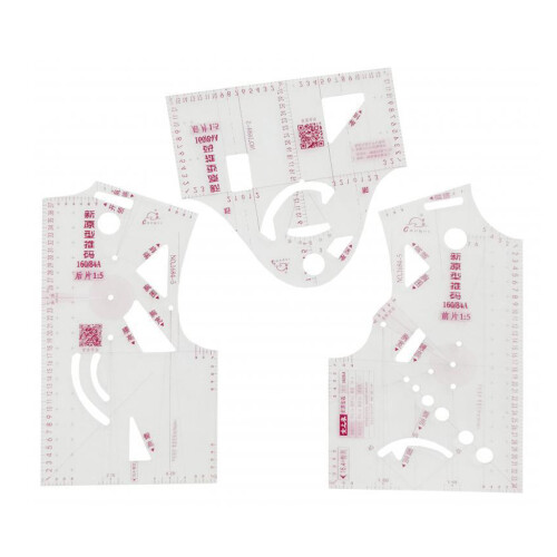 3Pieces Multifunctional Curved Ruler Sewing Templates Clothing