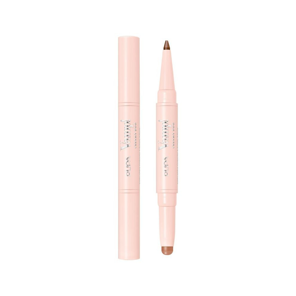 Pupa Vamp! Creamy Duo Pencil Lips Contouring & Lipstick 020 Brown Nude - Palette Eye