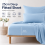 (Double, Sky Blue) 25cm Extra Deep Fitted Bed Sheet-Ultra Soft Microfiber Elastic Fitted Sheets UK 1