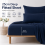 (Double, Navy Blue) 25cm Extra Deep Fitted Bed Sheet-Ultra Soft Microfiber Elastic Fitted Sheets UK 1